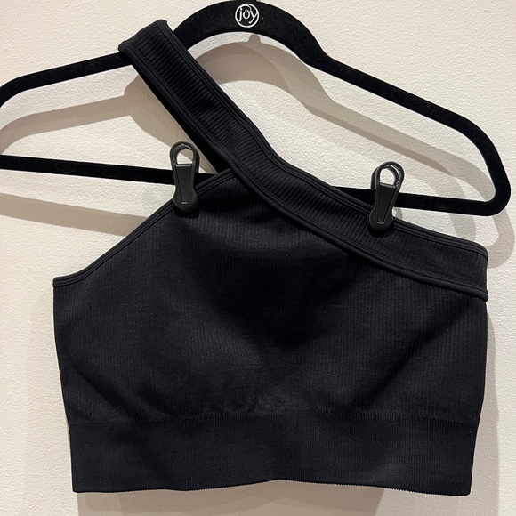 Asymmetrical Sport Top Black Rib Light support Size L - Picture 2 of 3